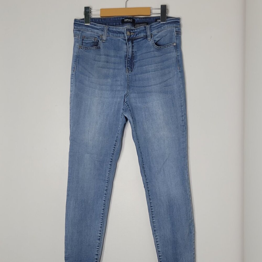 Buffalo David Bitton Blue Cotton Blend High-Rise Slim Fit Stretch Jean Size 10 - Picture 12 of 16